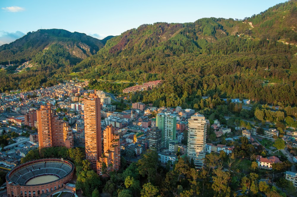 Vista de Bogotá y de los cerros orientales.